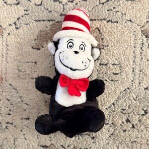 Classic Black and White Plush with Red Hat and Bow